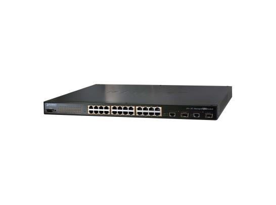 Planet FGSW-2620PVM SNMP Managed 24-Port 802.3af 10/100 PoE Ethernet Switch + 2-Port 1000Base-T/MiniGBIC